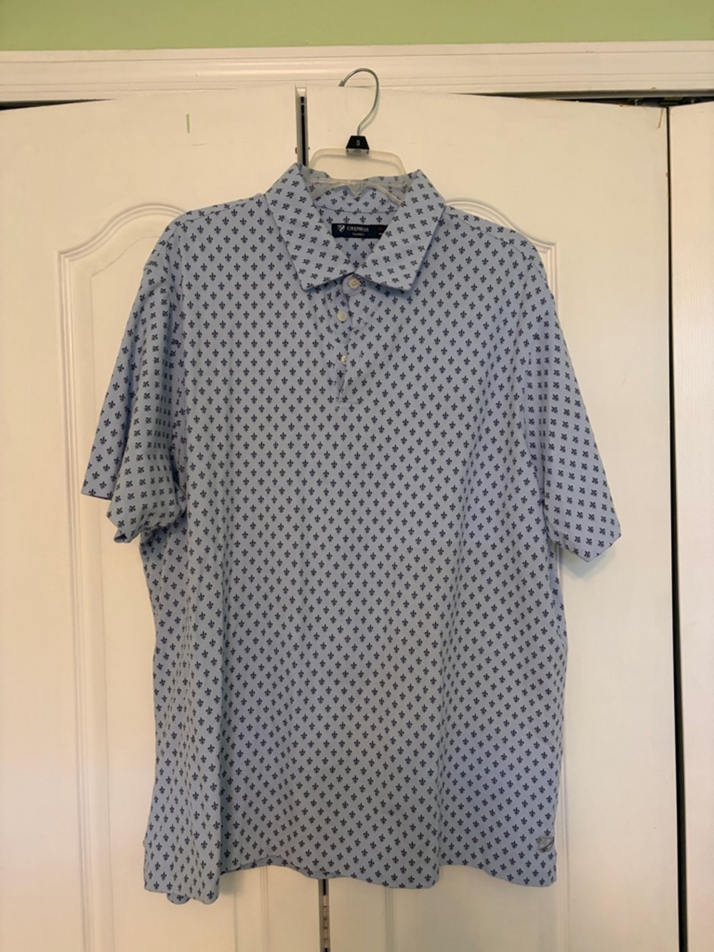 Daniel Cremieux Sky Blue Polo with Navy Micro Motif